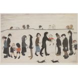 •L. S. LOWRY (1887 - 1976) ARTIST SIGNED LIMITED EDITION COLOUR PRINT 'Man Holding Child' An edition