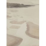 DEREK H WILKINSON (1929-2001) CONTE AND PASTEL 'Beach' Signed and dated 1971, titled to label