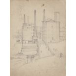 HARRY RUTHERFORD (1903 - 1985) PENCIL SKETCH ON BUFF PAPER Sketch of the background of the oil