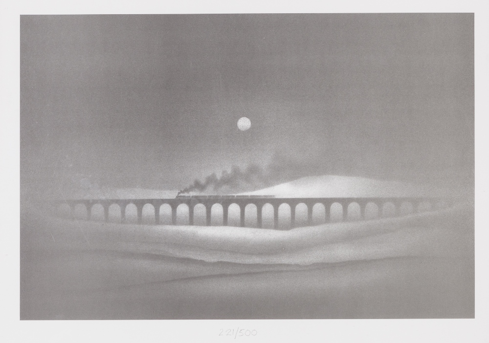 TREVOR GRIMSHAW (1947 - 2001) LIMITED EDITION PRINT OF A PENCIL DRAWING (UNSIGNED) 'Ribblehead