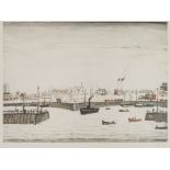 •L. S. LOWRY (1887 - 1976) ARTIST SIGNED LIMITED EDITION COLOUR PRINT 'The Harbour' An edition of