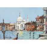 CHARLES M. JONES (1923-2008) OIL PAINTING ON BOARD Venice from the lagoon Signed lower left 7 1/2" x