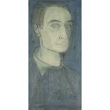 CAVANAGH (twentieth century) PEN AND INK AND WASH 'self portrait', 'Paris 60' Signed 22" x 11" (55.