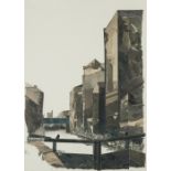 P. HEEP WATERCOLOUR DRAWING 'Lock 91, Rochdale Canal' Signed and dated 1983 in pencil, lower left