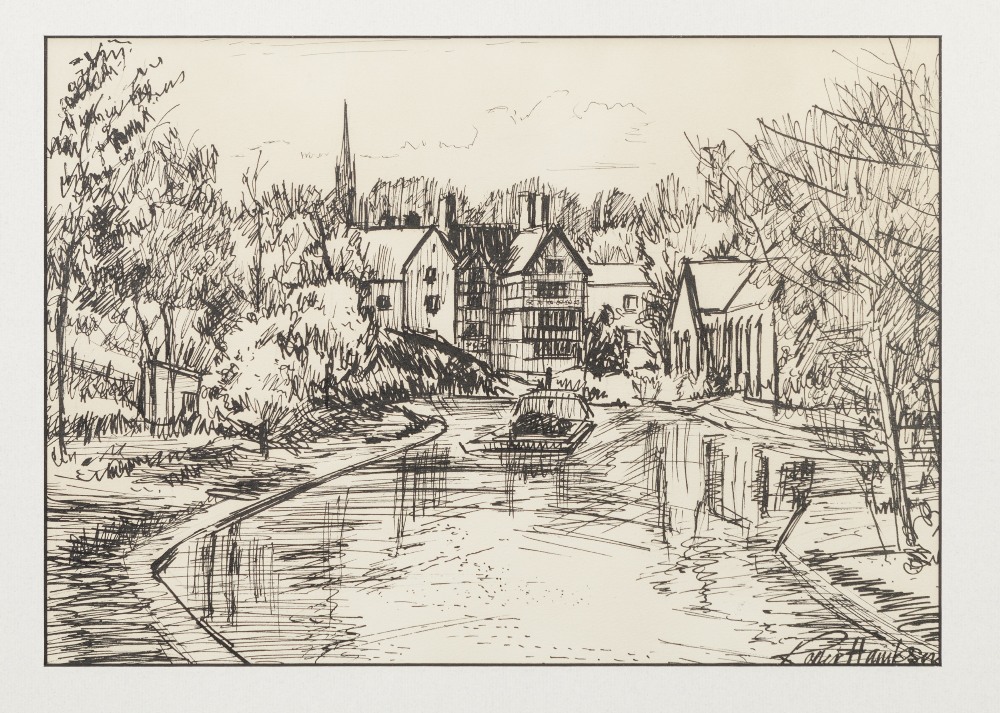 ROGER HAMPSON (1925 - 1996) PAIR OF PEN AND INK DRAWINGS 'Bridgewater House by the Bridgewater