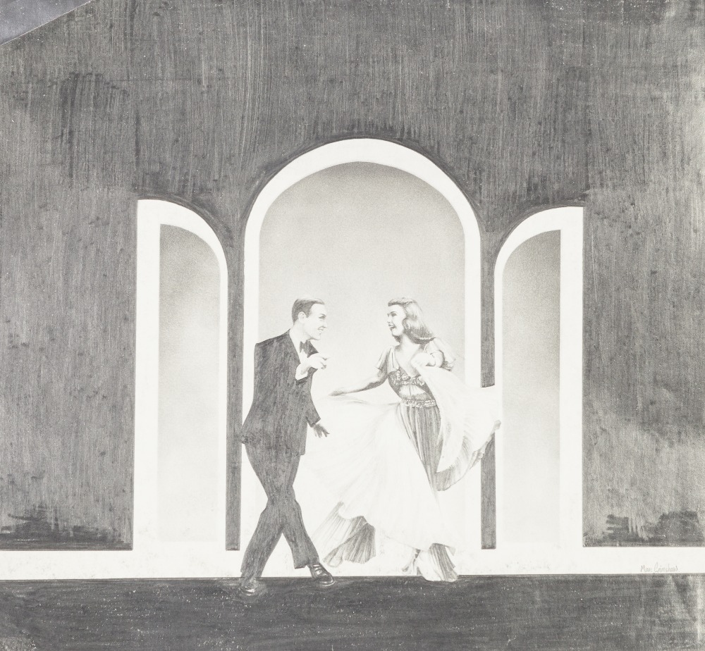 MARC GRIMSHAW (b. 1957) PENCIL DRAWING Fred Astaire and Ginger Rogers dancing SIgned in pencil lower