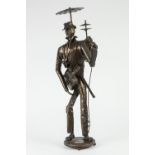 F.J. AKERS (MODERN) BRONZE PATINATED WHITE METAL SCULPTED FIGURE Entitled 'The Maestro' Applied with