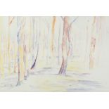 •PHILIP SUTTON (b.1928) TWO WATERCOLOUR DRAWINGS Study of trees, 22 ¼" x 16" (56.5cm x 40.7cm),