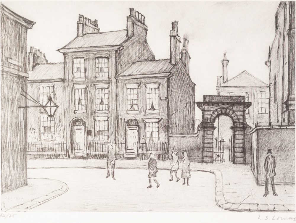 •L.S. LOWRY (1887 - 1976) ARTIST SIGNED LIMITED EDITION PRINT OF A PENCIL DRAWING 'County Court,