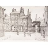 •L.S. LOWRY (1887 - 1976) ARTIST SIGNED LIMITED EDITION PRINT OF A PENCIL DRAWING 'County Court,