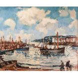 BARCLAY (MODERN) OIL PAINTING ON CANVAS A harbour scene with fishing boats Signed lower left 20" x