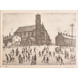 •L.S. LOWRY (1887 - 1976) ARTIST SIGNED LIMITED EDITION PRINT OF A PENCIL DRAWING 'St Marys,