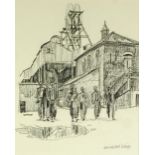 ROGER HAMPSON (1925-1996) PENCIL DRAWING 'Garswood Hall Colliery' 9 1/2" x 8" (24cm x 20.25cm) (