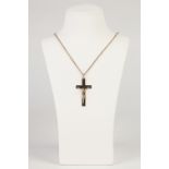 9ct GOLD CRUCIFIX PENDANT, 2" high, London 1979, and the 9ct GOLD CHAIN NECKLACE, 20" long, 11.8gms