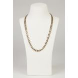 9ct GOLD NECKLACE, with flattened curb pattern links, 20 1/2" (52.1cm) long, 41gms