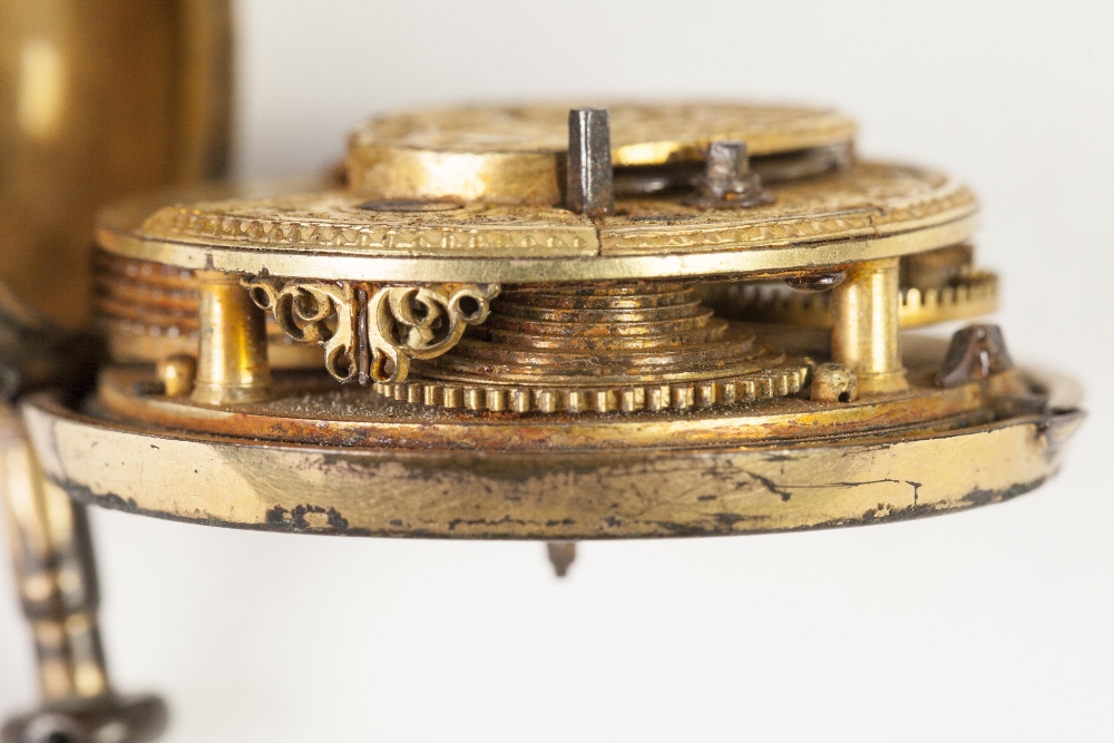 LATE 18TH CENTURY SMALL GILT METAL PAIR CASED POCKET WATCH the inner plate inscribed GEO BOOTH - Image 6 of 6