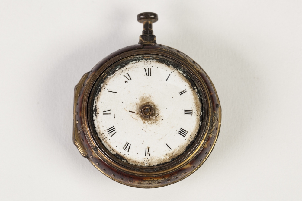 LATE 18TH CENTURY SMALL GILT METAL PAIR CASED POCKET WATCH the inner plate inscribed GEO BOOTH