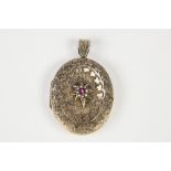 VICTORIAN LARGE OVAL LOCKET PENDANT