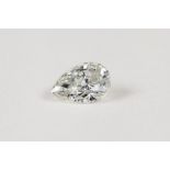 PEAR SHAPED SOLITAIRE DIAMOND, unmounted, .67ct