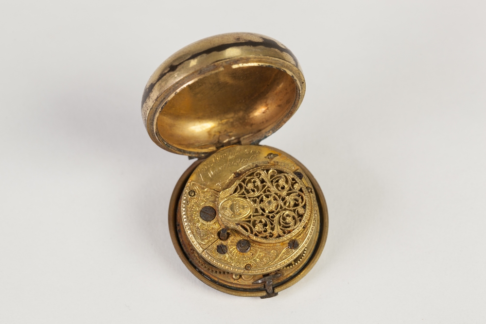 LATE 18TH CENTURY SMALL GILT METAL PAIR CASED POCKET WATCH the inner plate inscribed GEO BOOTH - Image 4 of 6