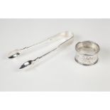 PAIR OF VICTORIAN SILVER FIDDLE HANDLED SUGAR TONGS, maker Cornelius Bland, London 1879, 1 3/4 ozs