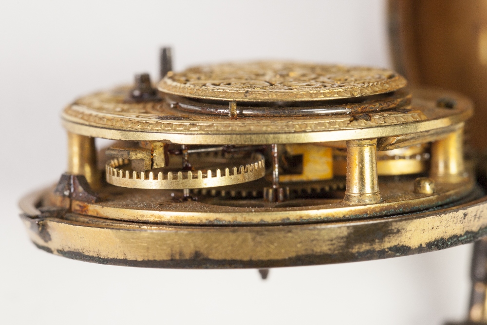 LATE 18TH CENTURY SMALL GILT METAL PAIR CASED POCKET WATCH the inner plate inscribed GEO BOOTH - Image 5 of 6