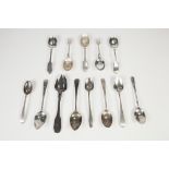 SET OF FIVE VICTORIAN FIDDLE HANDLE SILVER TEA SPOONS makers H.A Sheffield 1900 and EIGHT ANTIQUE