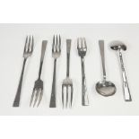 QUANTITY OF ELECTROPLATED TABLE CUTLERY, including a CRUMB TRAY, PART SERVICE OF KINGS PATTERN