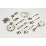 EDWARD VII SILVER CASED POCKET WATCH, with key wind movement, (dial a/f), together with a SILVER