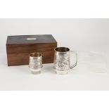 ANDREW M.COOMBER HAND CRAFTED SILVER TANKARD AND MATCHING GOBLET commemorating NAT WEST BANK