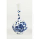 A SMALL CHINESE LATE CHING DYNASTY PORCELAIN GLOBE AND SHAFT SHAPED BOTTLE VASE, painted in