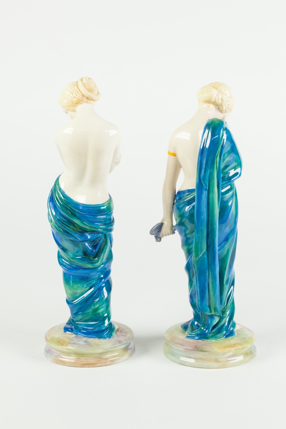 PAIR OF ROYAL WORCESTER CHINA FIGURES MODELLED BY JAMES HADLEY, 'JOY' and 'SORROW', each modelled as