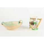 FIELDING'S CROWN DEVON 'WIDDICOMBE FAIR' MUSICAL POTTERY JUG, 6" (15.2cm) high, together with a