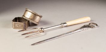 VICTORIAN SILVER LETTER KNIFE, engraved with a crest, by George Adams, London 1853, with diamond