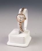 LADY'S ROLEX SWISS GOLD WRIST WATCH, with mechanical movement, small circular Arabic dial with