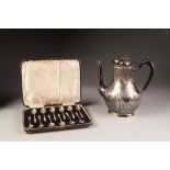 AN EARLY TWENTIETH CENTURY CASED SET OF 12 SILVER 'Apostle' TEASPOONS, Birmingham 1933, ALSO AN