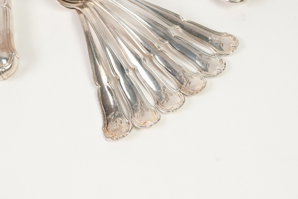 GERMAN SILVER COLOURED METAL (800 standard mark) TABLE SERVICE OF CUTLERY FOR 6 PERSONS, 42 pieces - Image 3 of 4