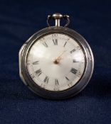 GEORGE III SILVER PAIR CASE POCKET WATCH, the movement by John Agar, York, No 347, with finely