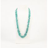 'BRANCH' TURQUOISE BEAD NECKLACE, the silver oval clasp, 23" long