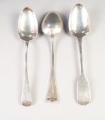 VICTORIAN PAIR OF EARLY ENGLISH PATTERN SILVER TABLE SPOONS BY REID & SONS, Newcastle 1846, together