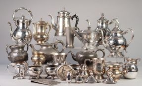 SELECTION OF ELECTROPLATE including tea and coffee services, condiments, etc.