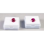 PAIR OF NATURAL ROUND CUT RUBIES, each 2.2ct, 7 x 7 x 4mm (2)