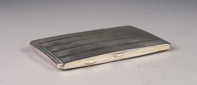 GEORGE VI ENGINE TURNED SILVER PRESENTATION POCKET CIGARETTE CASE, inscribed REG to the front and