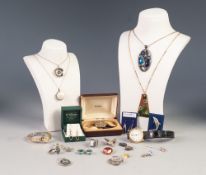 STYLISH MODERN COSTUME JEWELLERY, some Celtic SILVER JEWELLERY, a lady's Waltham WRISTWATCH with