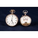 SILVER OPEN FACED POCKET WATCH, 'Kay's Keyless Triumph', white Roman dial with subsidiary seconds