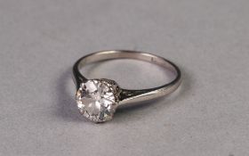 18ct GOLD RINGSET WITH A ROUND TRANSITIONAL CUT SOLITAIRE DIAMOND, 1.08ct, 2.6 gms, ring size L/M