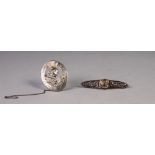 SCOTTISH SILVER OVAL OPENWORK BROOCH, the thistle centre set with a Cairngorm, Edinburgh 1962 and