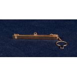 9ct GOLD GENTLEMANS'S TIE CLIP SET WITH TWO TINY DIAMONDS, hallmarked London 1989, 7.7 gms