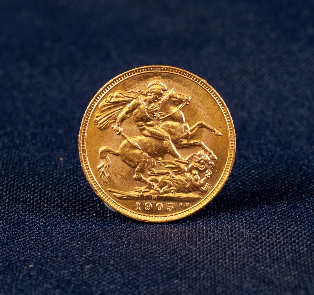 EDWARD VII (1905) MELBOURNE MINT GOLD SOVEREIGN (EF)