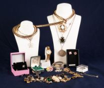 SELECTION OF COSTUME JEWELLERY and THREE LADY'S WRISTWATCHES